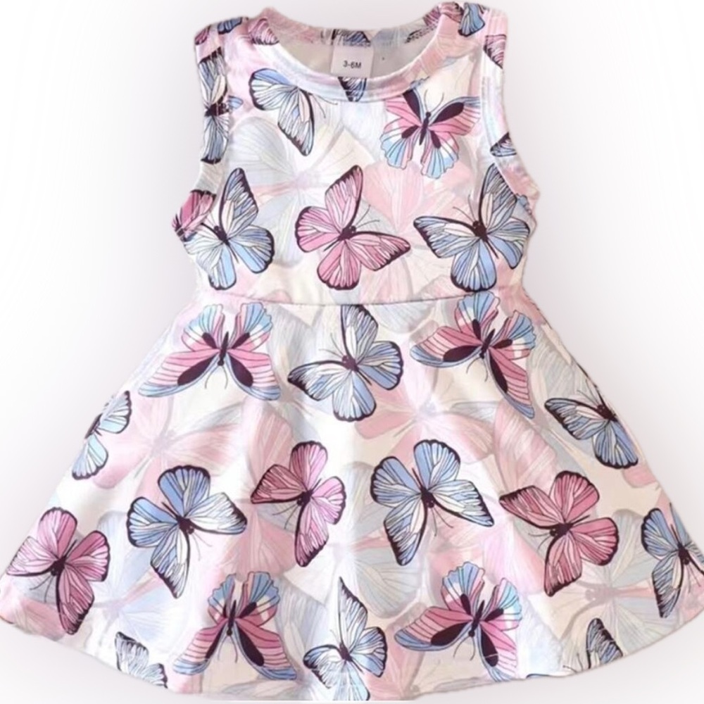 New girl’s butterfly print summer dress 3-6 months